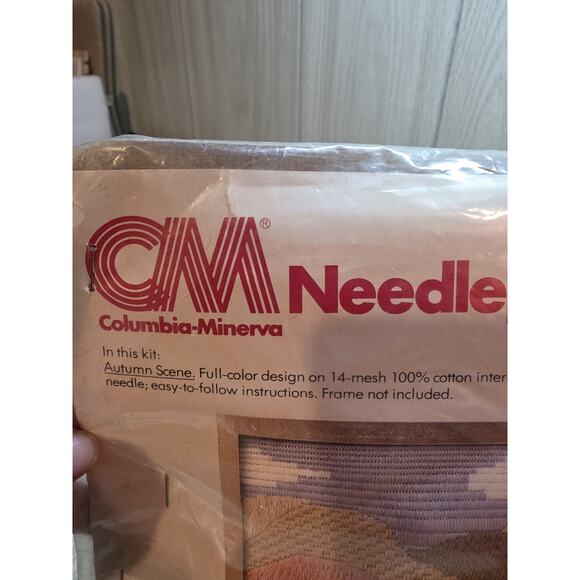 Vintage 1978 Columbia Minerva Needlepoint Kit AUTUMN SCENE Erica Wilson CM Fall - Picture 3 of 6